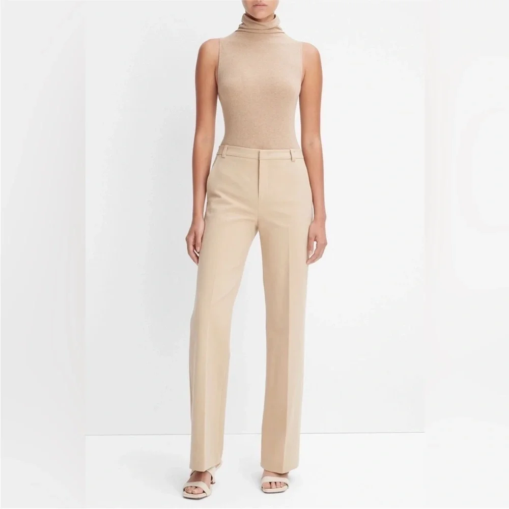 Vince Cotton Stretch Bootcut Trouser Khaki Tan Brown size 6